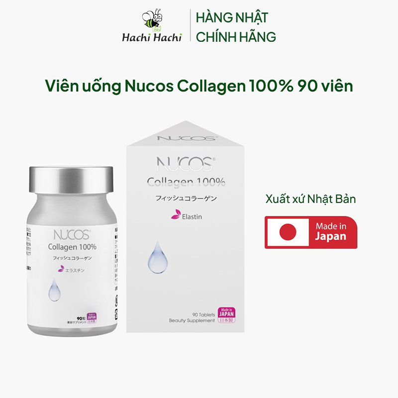 TPBVSK: Viên uống Nucos Collagen Nhật Bản  100% 90 viên, giảm lão hóa, tăng đàn hồi da thương hiệu NUCOS