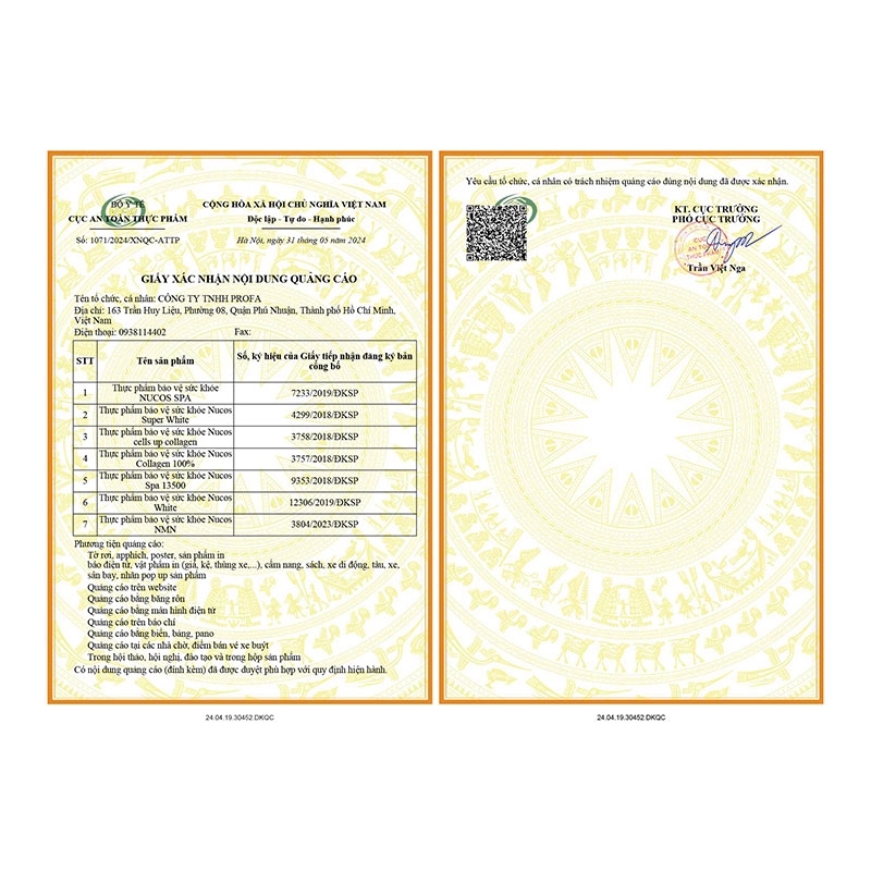 TPBVSK: Nucos  Spa 50mlx10 chai thương hiệu NUCOS