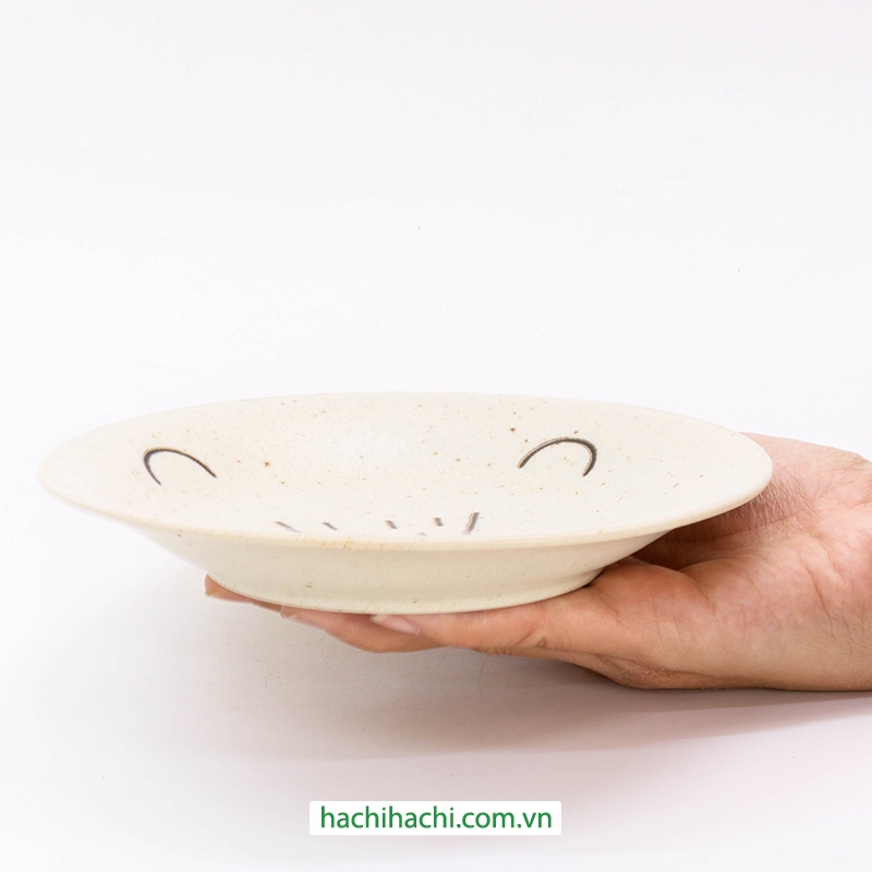 Đĩa sứ Nhật Bản 16.5cm Sư tử, dùng được lò vi sóng thương hiệu 