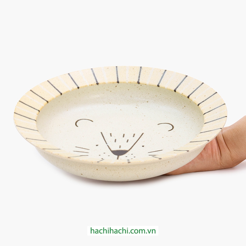 Tô sứ Nhật Bản 22.5cm Sư tử, dùng được lò vi sóng thương hiệu 