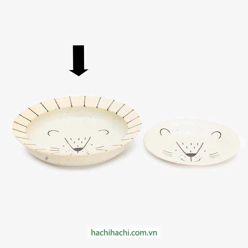 Tô sứ Nhật Bản 22.5cm Sư tử, dùng được lò vi sóng thương hiệu 