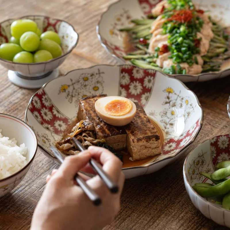 Đĩa sứ Nhật Bản 20.5cm sâu lòng, đĩa gốm sứ nông lòng, cạn lòng, dùng được lò vi sóng thương hiệu 