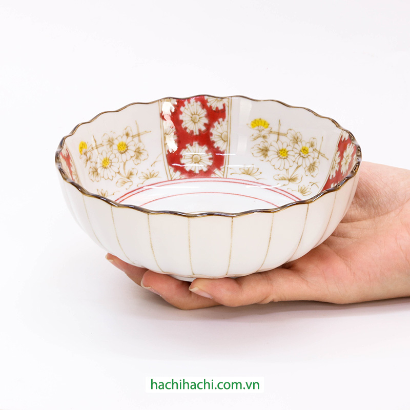 Tô sứ Nhật Bản 14cm (Hoa cúc), dùng được lò vi sóng thương hiệu 