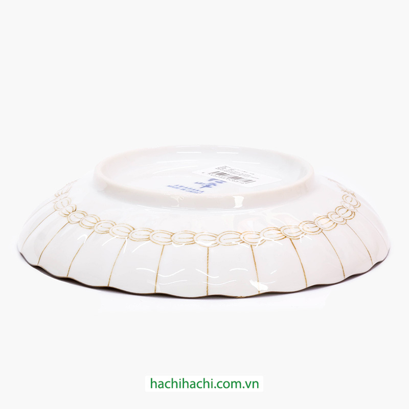Đĩa sứ Nhật Bản 16cm, đĩa gốm sứ nông lòng, cạn lòng (Hoa cúc), dùng được lò vi sóng thương hiệu 