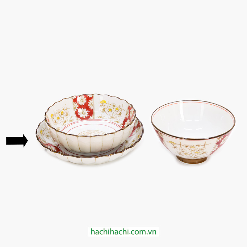 Đĩa sứ Nhật Bản 16cm, đĩa gốm sứ nông lòng, cạn lòng (Hoa cúc), dùng được lò vi sóng thương hiệu 