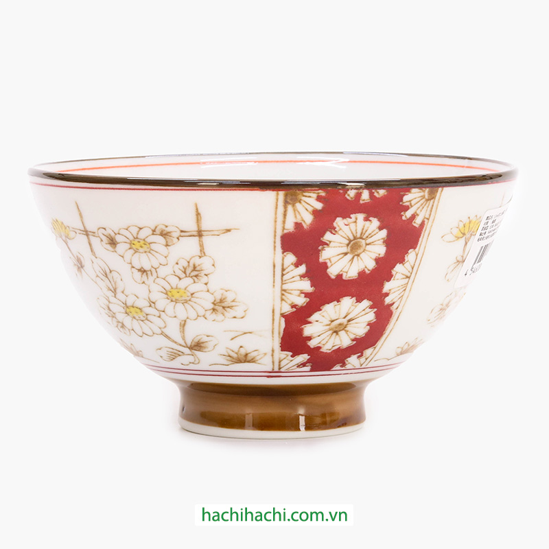 Chén bát sứ Nhật Bản, chén bát ăn cơm 12.5cm (Hoa cúc), dùng được lò vi sóng thương hiệu 