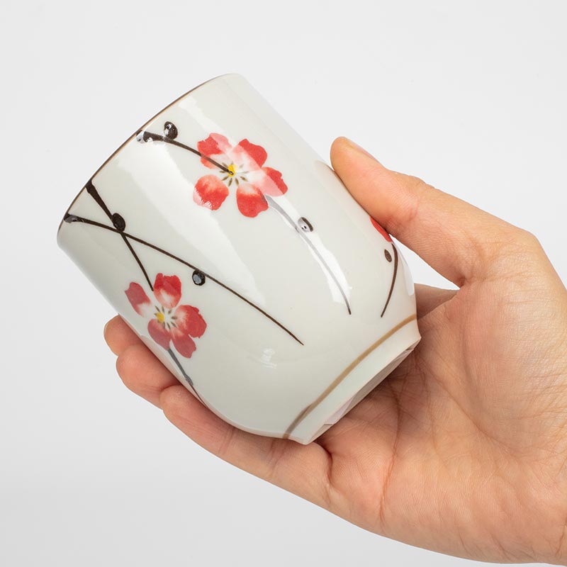 Ca, cốc, ly gốm Living 190ml hoa đào  thương hiệu LIVING