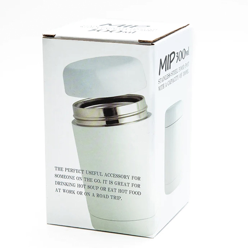 Hộp giữ nhiệt inox 304 cao cấp 300ml (Trắng) thương hiệu LIVING