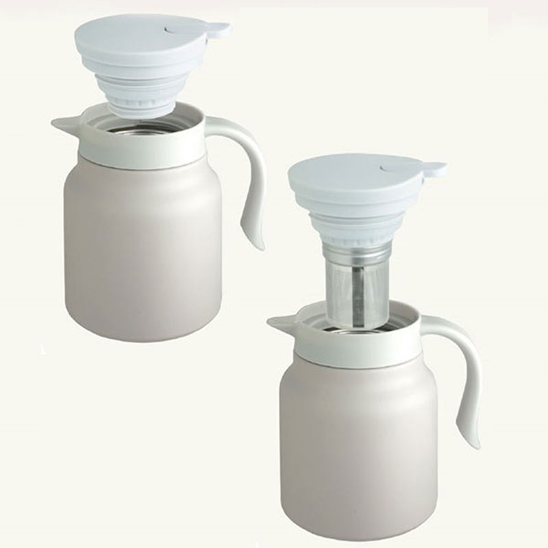 Bình giữ nhiệt Living 1L (Beige) Kèm lưới lọc trà SUS 304 thương hiệu LIVING