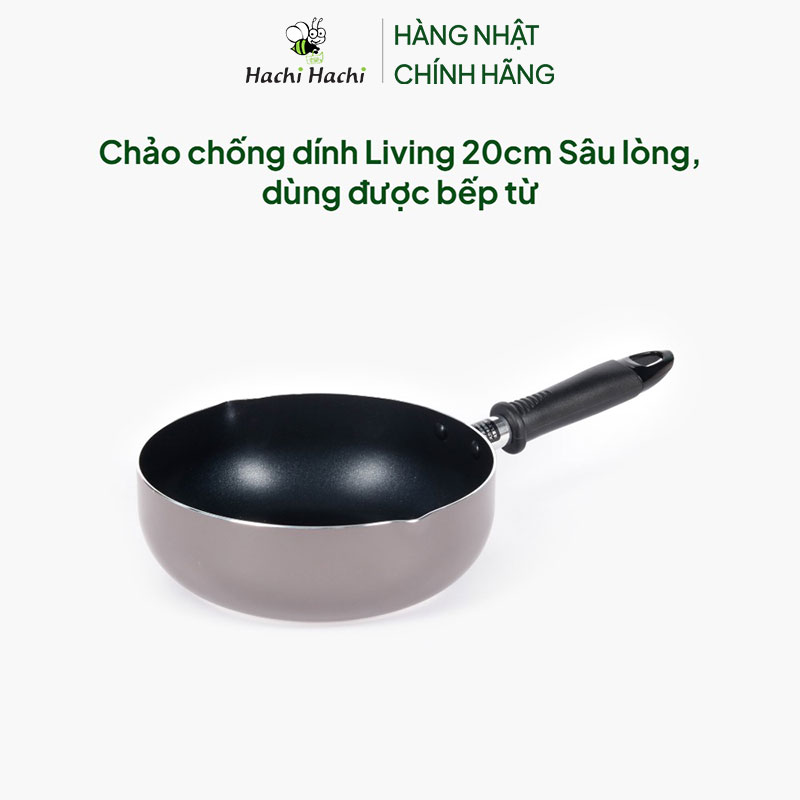 Chảo chống dính Living 20cm Sâu lòng, dùng được bếp từ thương hiệu LIVING