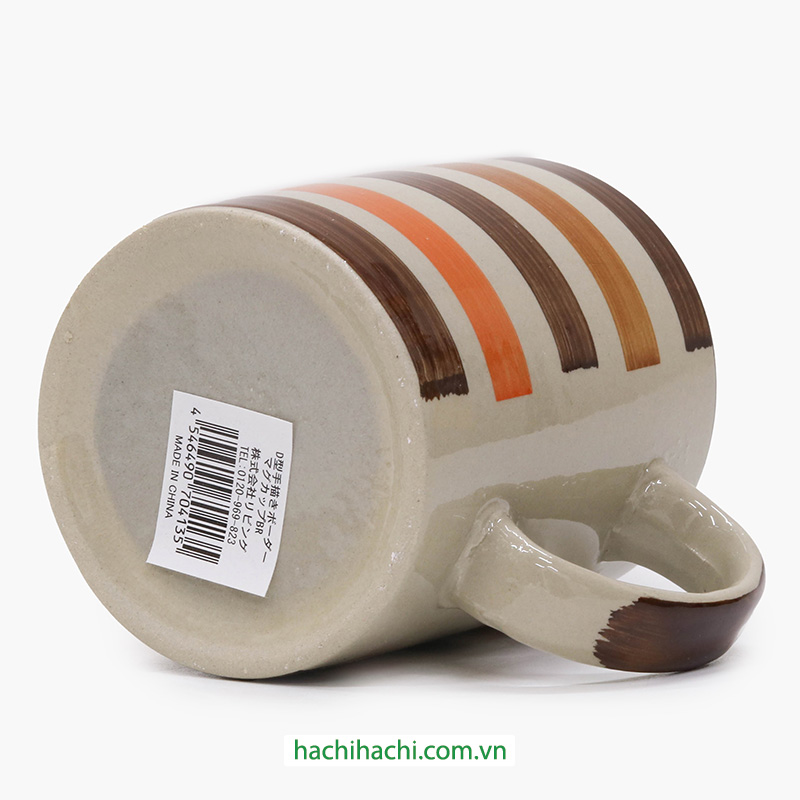 Ca, cốc, ly gốm Living 330ml có quai (Cam nâu) thương hiệu LIVING