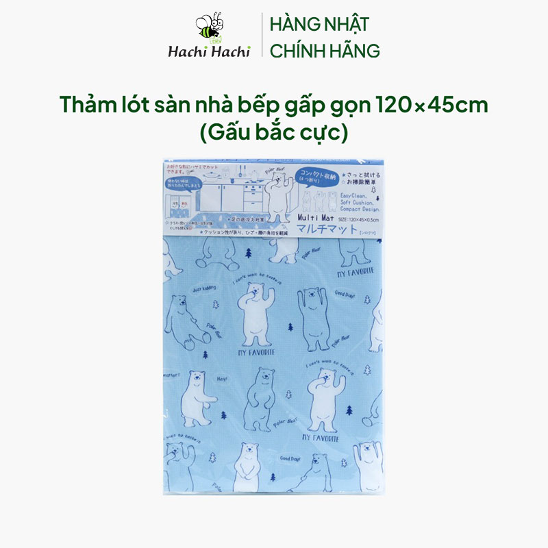 Thảm lót sàn nhà bếp gấp gọn 120x45cm (Gấu bắc cực) thương hiệu LIVING