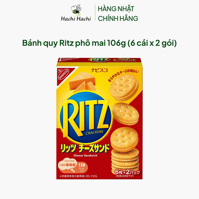 Bánh quy Ritz phô mai 106g  (6 cái x 2 gói) thương hiệu MONDELEZ JAPAN