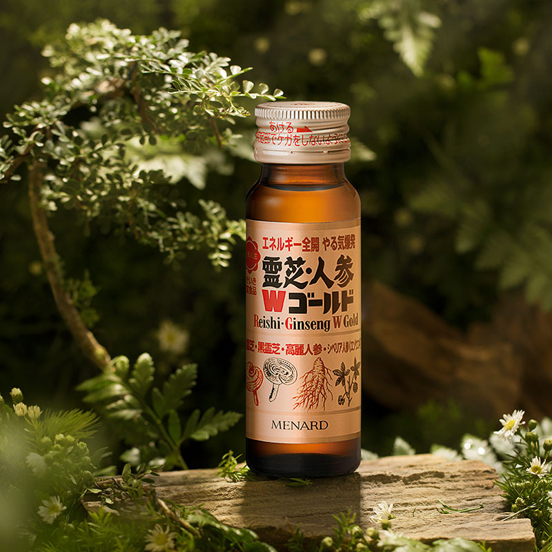 TPBVSK: Nước uống Menard Reishi-Ginseng W Gold 50ml x 10 chai, tăng cường sức khỏe, giảm mệt mỏi thương hiệu MENARD