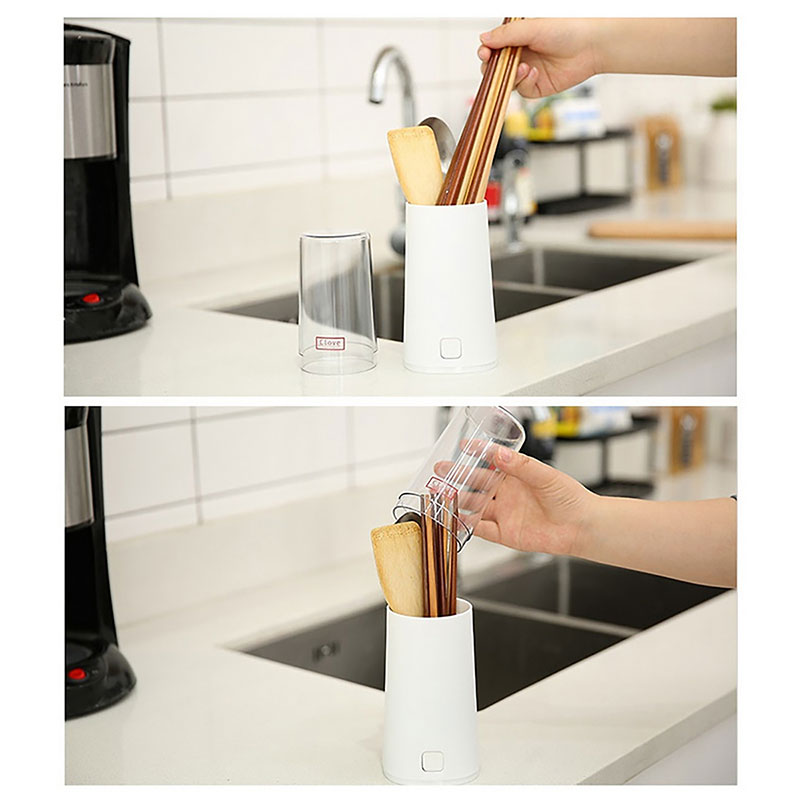 Hộp đựng đũa muỗng, ống đựng đũa Nhật Bản đặt bàn có nắp đậy (Nâu)  thương hiệu PEARL METAL
