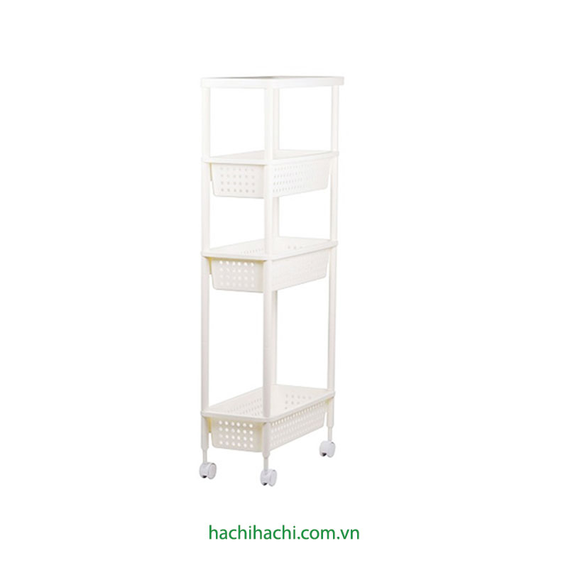 Kệ để đồ đa năng 4 tầng có bánh xe 21.5x48cm