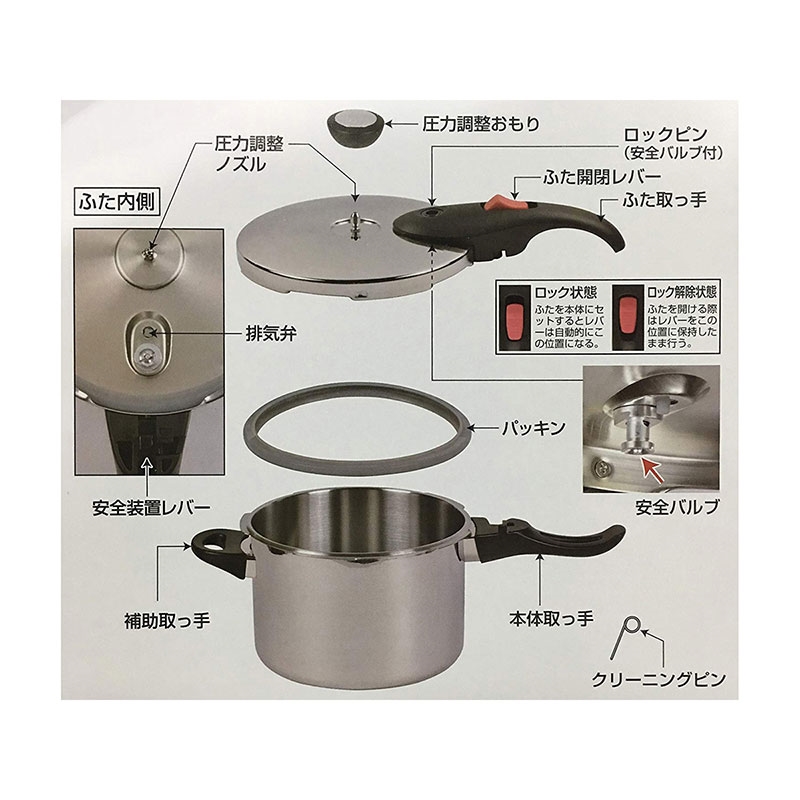 Nồi áp suất Pearl Metal 3L  thương hiệu PEARL METAL