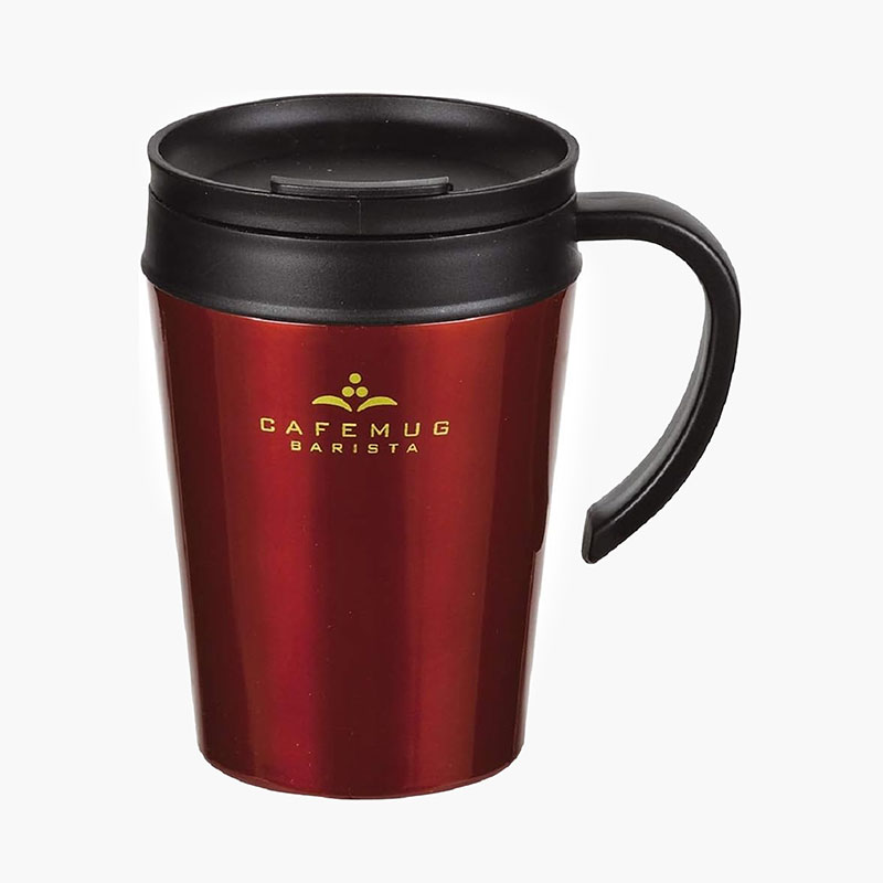 Ca, cốc, ly giữ nhiệt inox Pearl Metal 400ml có nắp (Đỏ) 