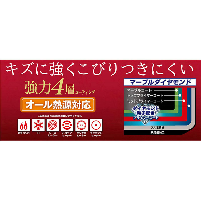 Nồi lẩu 2 ngăn đá hoa cương Pearl Metal 28cm  thương hiệu PEARL METAL