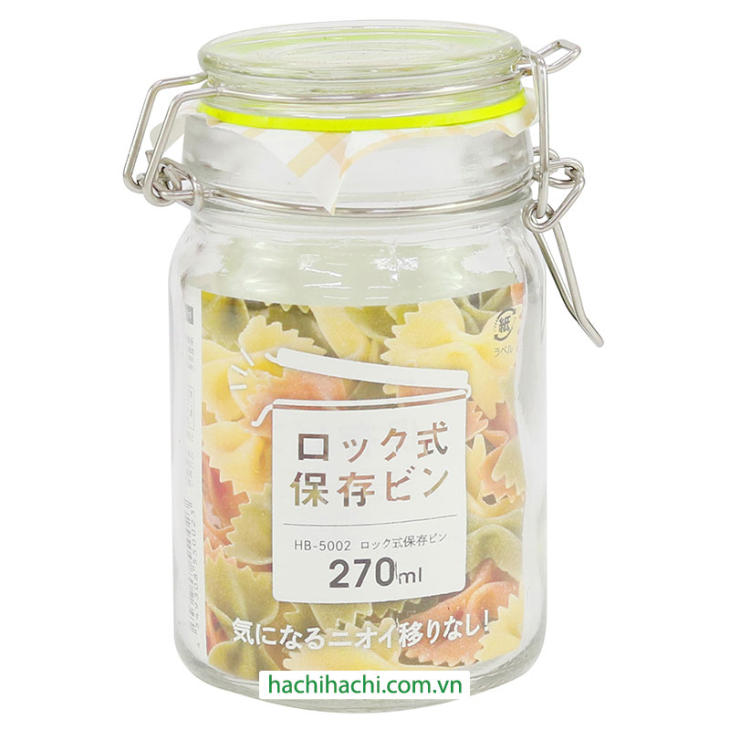 Hũ thủy tinh 270ml khóa chặt (Nhiều mẫu)-Giao mẫu ngẫu nhiên thương hiệu PEARL METAL