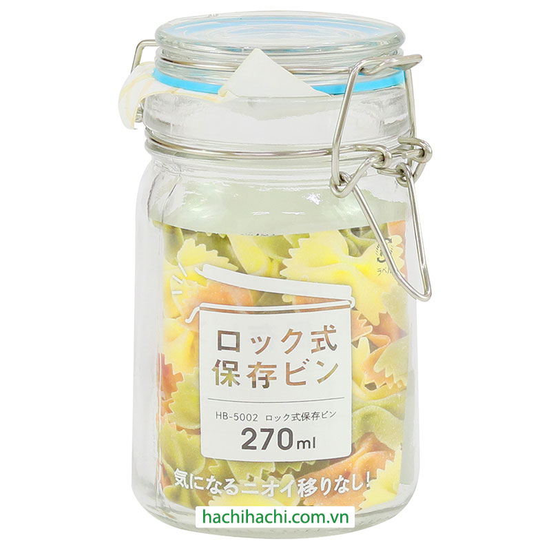 Hũ thủy tinh 270ml khóa chặt (Nhiều mẫu)-Giao mẫu ngẫu nhiên thương hiệu PEARL METAL