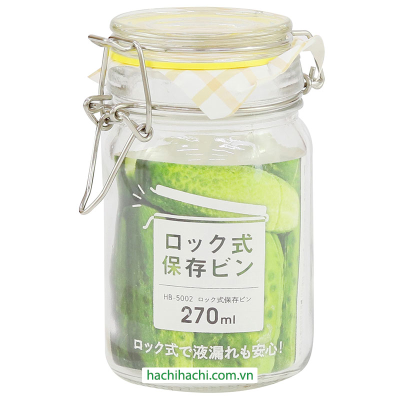 Hũ thủy tinh 270ml khóa chặt (Nhiều mẫu)-Giao mẫu ngẫu nhiên thương hiệu PEARL METAL