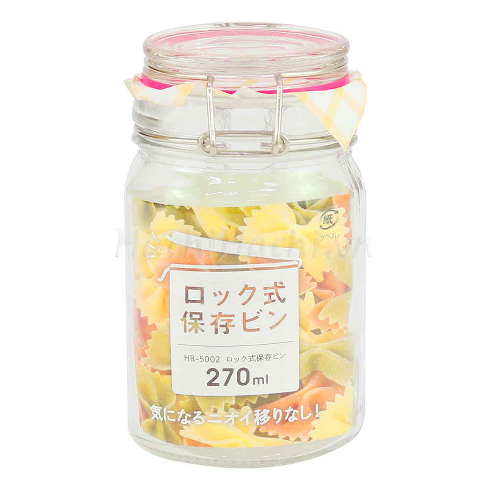 Hũ thủy tinh 270ml khóa chặt (Nhiều mẫu)-Giao mẫu ngẫu nhiên thương hiệu PEARL METAL