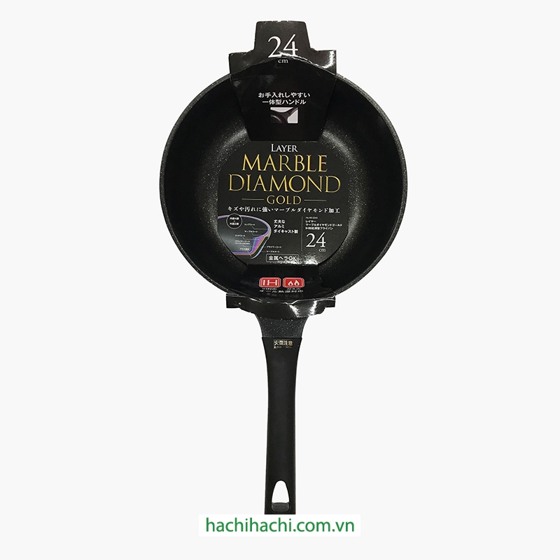 Chảo chống dính đá hoa cương Pearl Metal Mable Diamond Gold 24cm Sâu lòng thương hiệu PEARL METAL