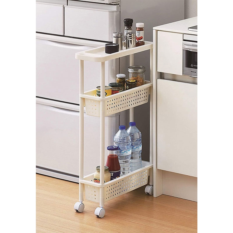 Kệ để đồ đa năng 3 tầng có bánh xe 16.5x48cm thương hiệu PEARL METAL