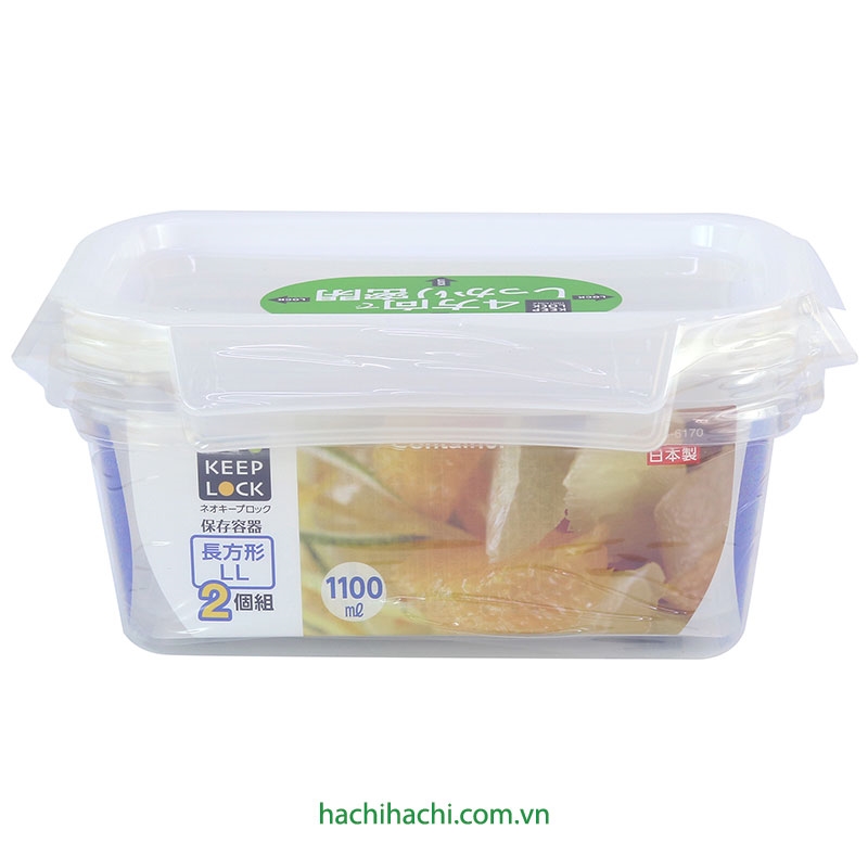 Hộp nhựa đựng thực phẩm Pearl Metal 1.1L x 2 cái thương hiệu PEARL METAL