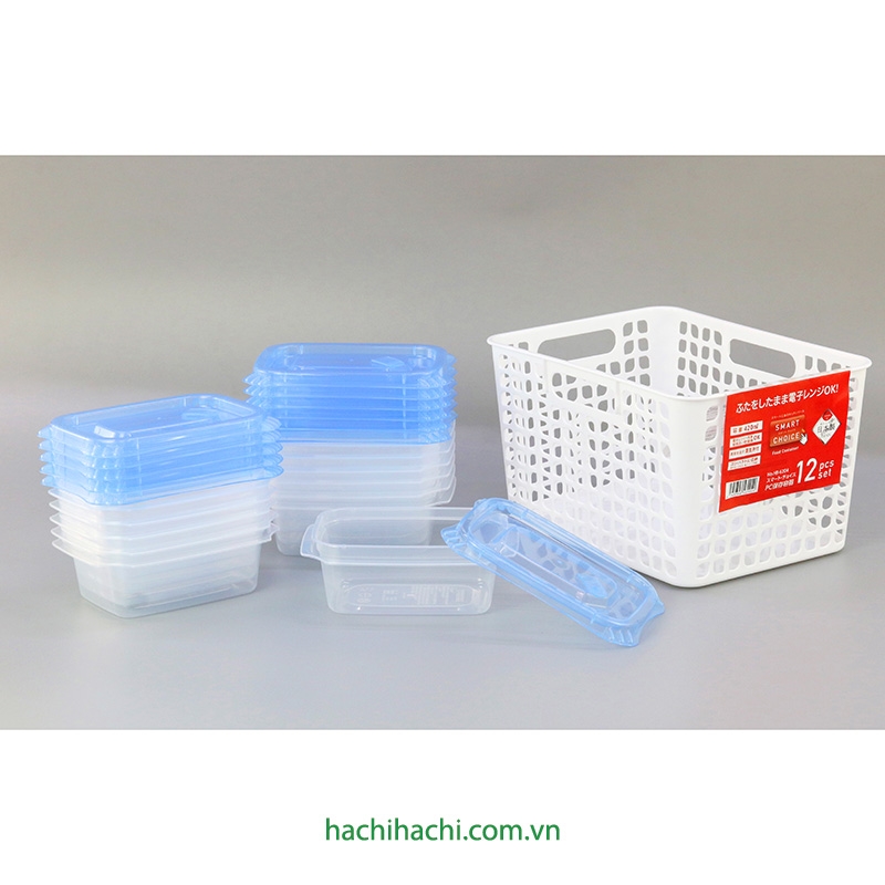 Hộp nhựa đựng thực phẩm 420ml x 12 cái (Kèm rổ đựng) thương hiệu PEARL METAL