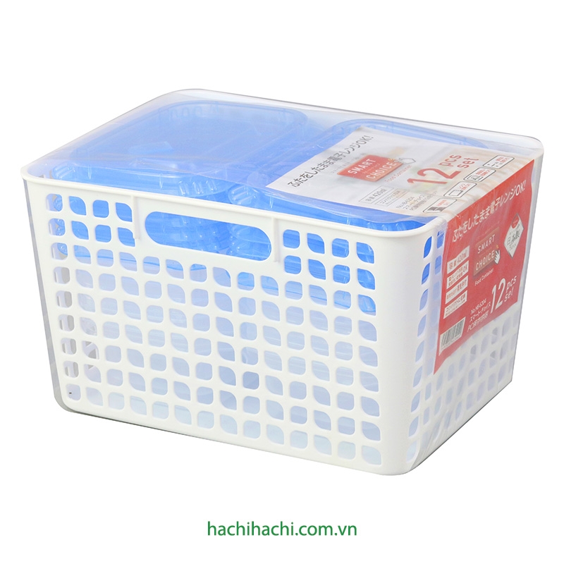 Hộp nhựa đựng thực phẩm 420ml x 12 cái (Kèm rổ đựng) thương hiệu PEARL METAL