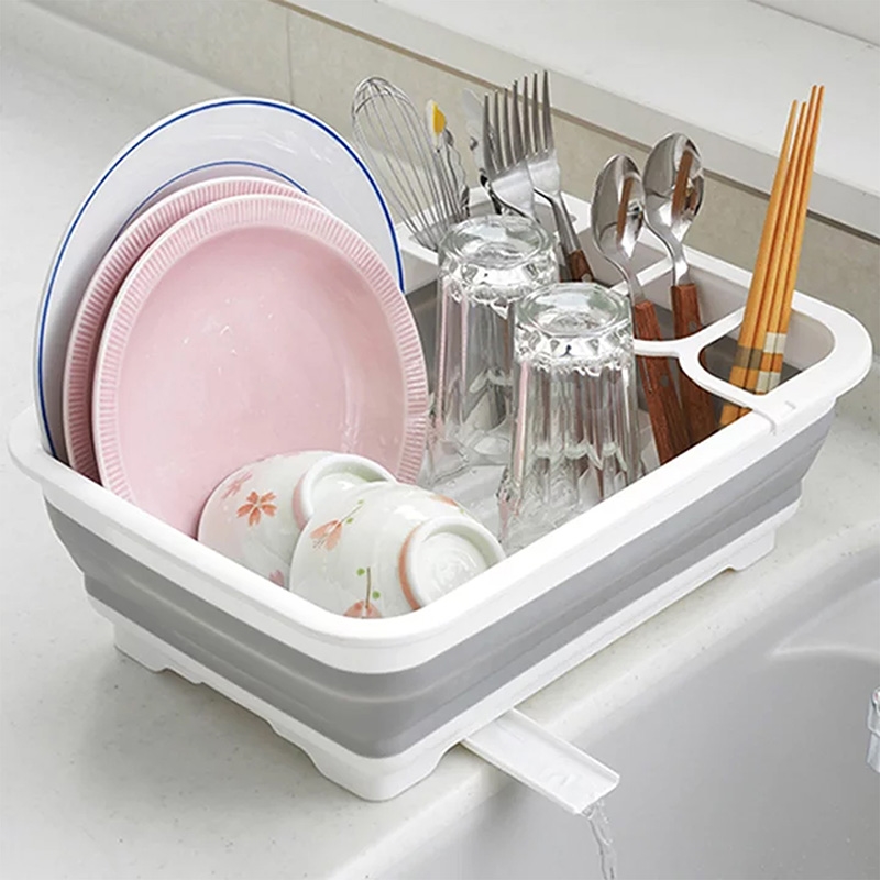 Khay úp chén gấp gọn có vòi thoát nước 36.5x31.5cm thương hiệu PEARL METAL