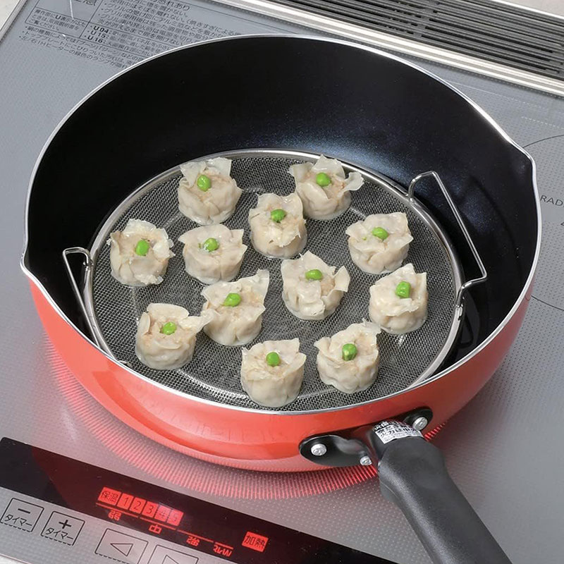 Vỉ hấp, xửng hấp inox Pearl Metal 21cm, kiêm lưới ráo dầu thương hiệu PEARL METAL