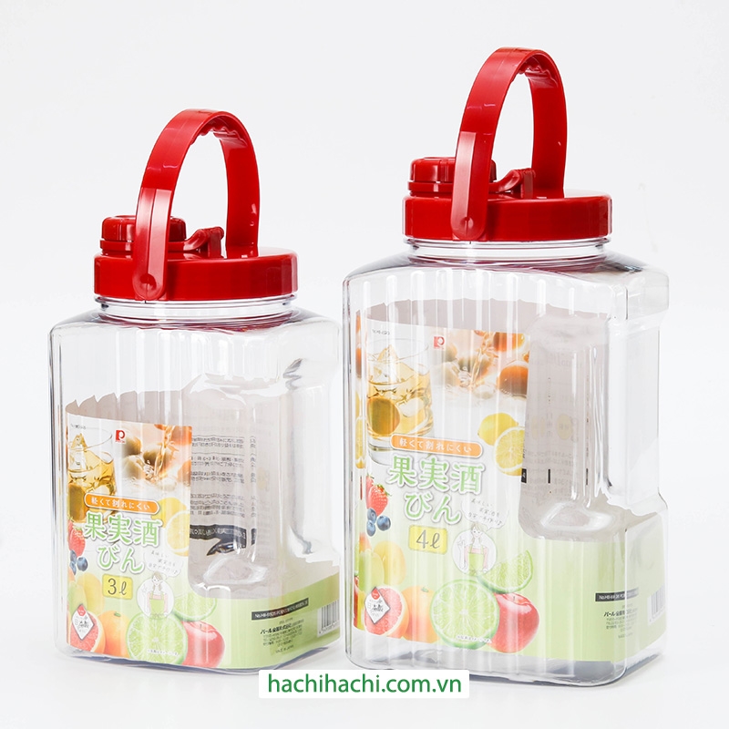 Bình nhựa 4L ngâm rượu, làm nước trái cây, làm giấm thương hiệu PEARL METAL