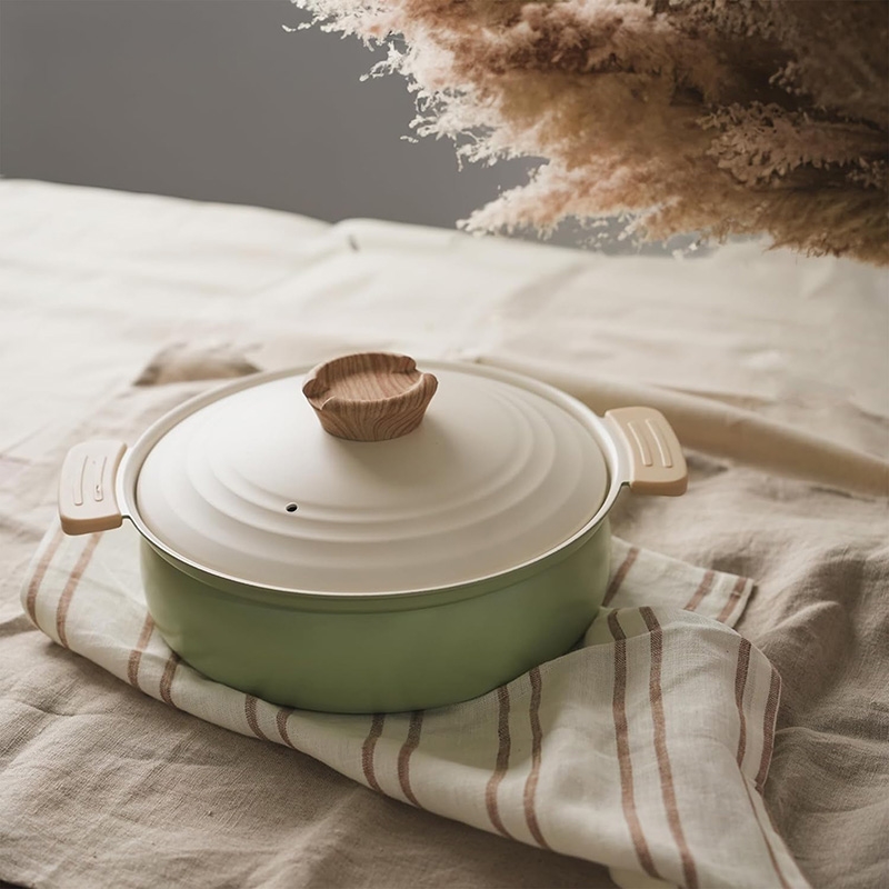 Nồi chống dính Ceramic Pearl Metal Natural Cook 24cm (Xanh), dùng được bếp từ thương hiệu PEARL METAL