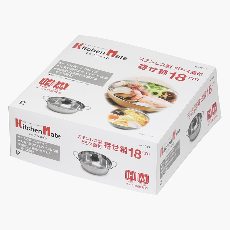 Nồi inox Pearl Metal 18cm kèm nắp kính, dùng được bếp từ thương hiệu PEARL METAL