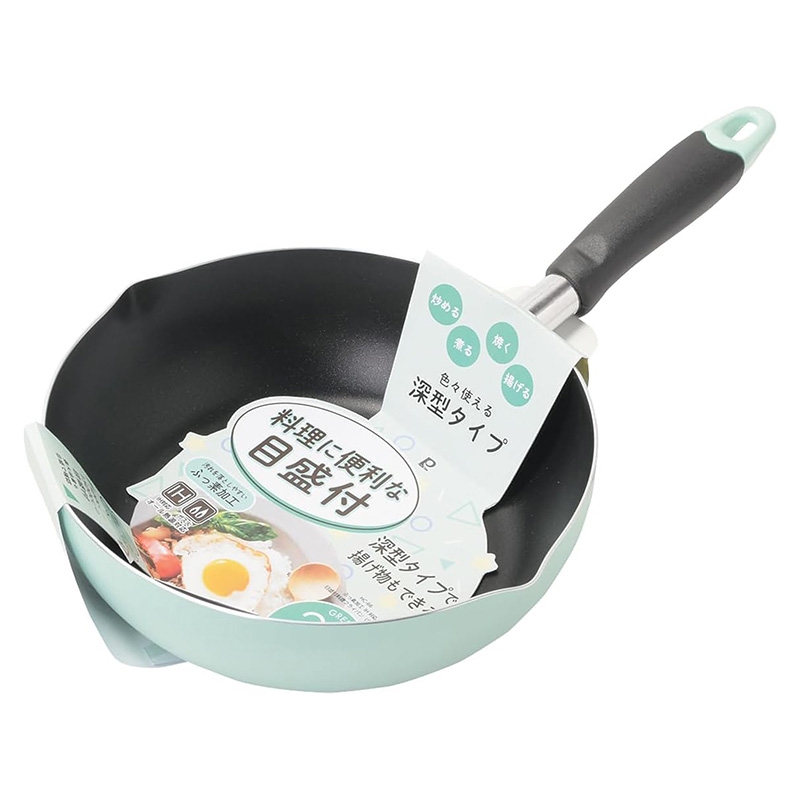 Chảo chống dính Pearl Metal sâu lòng 22cm (Xanh), dùng được bếp từ thương hiệu PEARL METAL