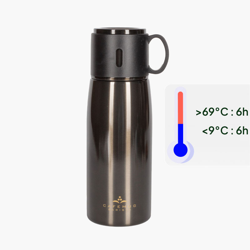 Bình giữ nhiệt Pearl Metal 500ml Cafe Mug, chất liệu inox 304 (Đen)