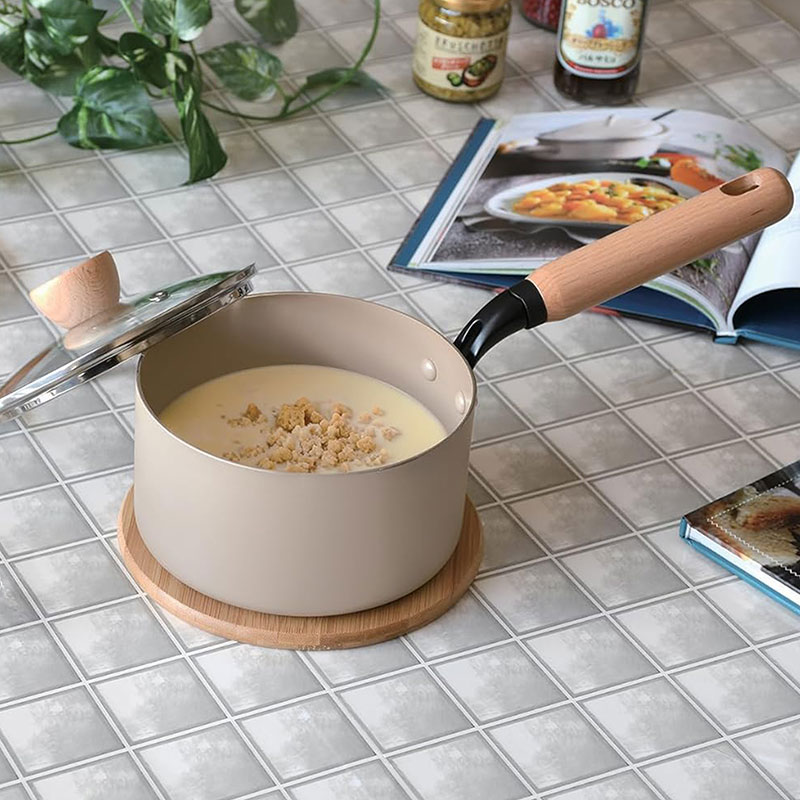 Quánh chống dính Pearl Metal 16cm kèm nắp kính, PFOA, PFOS Free, dùng được bếp từ thương hiệu PEARL METAL