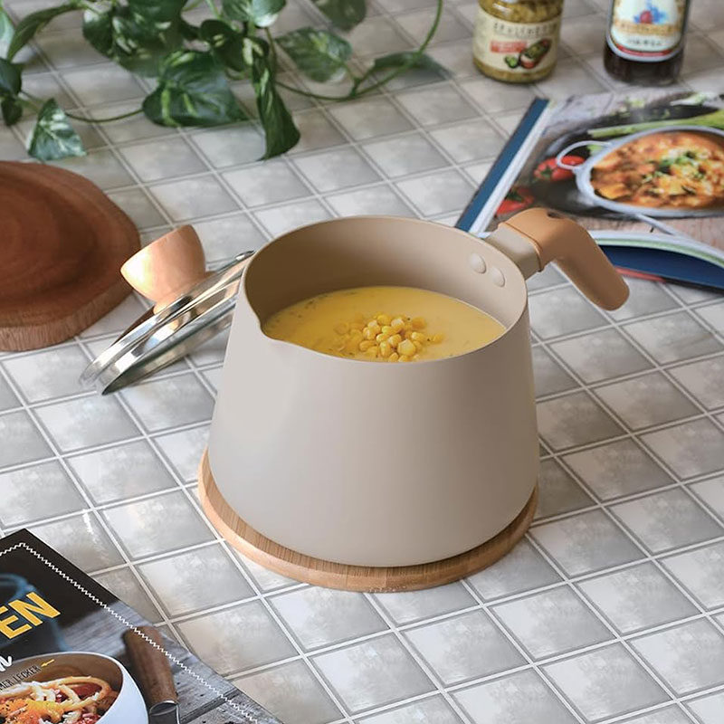 Nồi chiên ngập dầu Pearl Metal Supple 17cm kèm nắp kính, PFOA, PFOS Free, dùng được bếp từ thương hiệu PEARL METAL