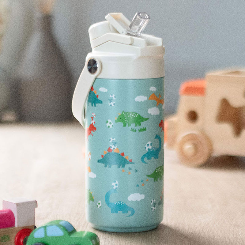Bình giữ nhiệt Pearl Metal 2WAY cho bé 2 cách dùng 400ml (Khủng long) thương hiệu PEARL METAL