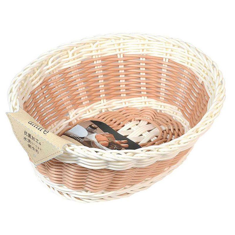 Rổ nhựa giả mây kháng khuẩn hình oval 22x18cm thương hiệu PEARL METAL