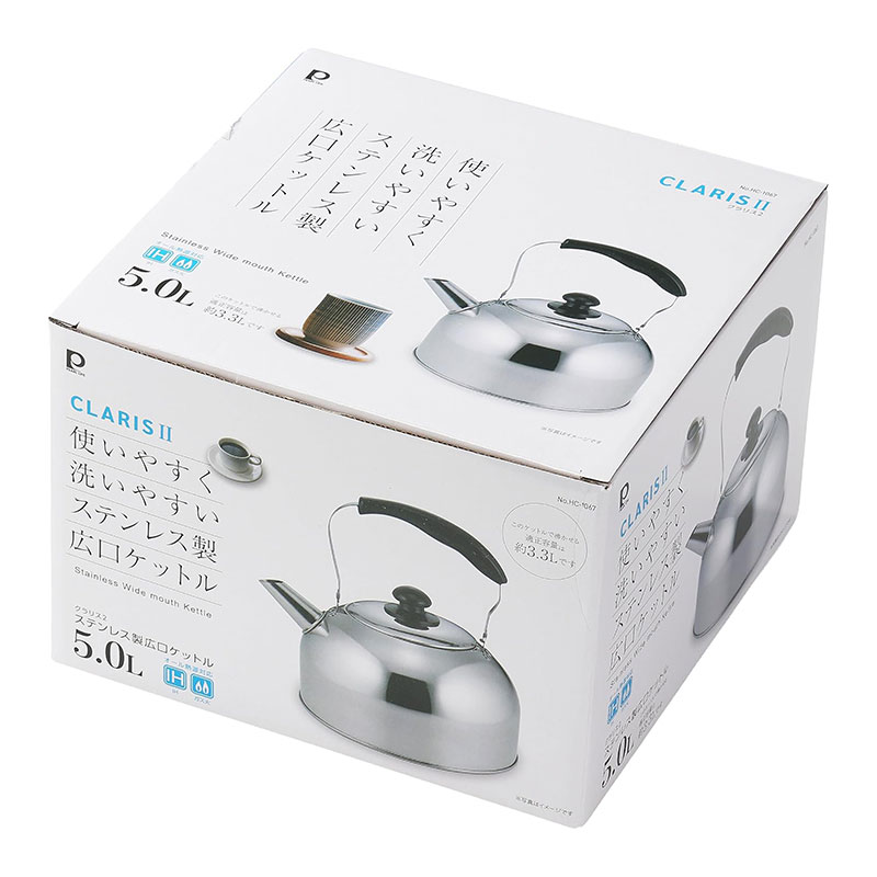 Ấm inox nấu nước Pearl Metal Claris 5L, dùng được bếp từ thương hiệu PEARL METAL