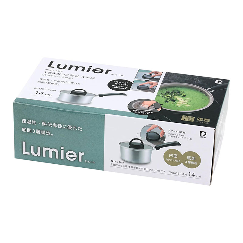 Quánh inox Pearl Metal phủ gốm Ceramic Lumier 14cm, dùng được bếp từ thương hiệu PEARL METAL