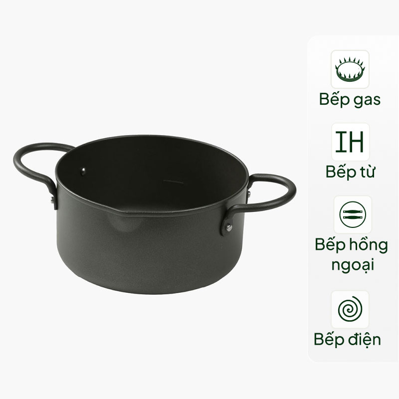 Nồi chiên ngập dầu 16cm, dùng được bếp từ