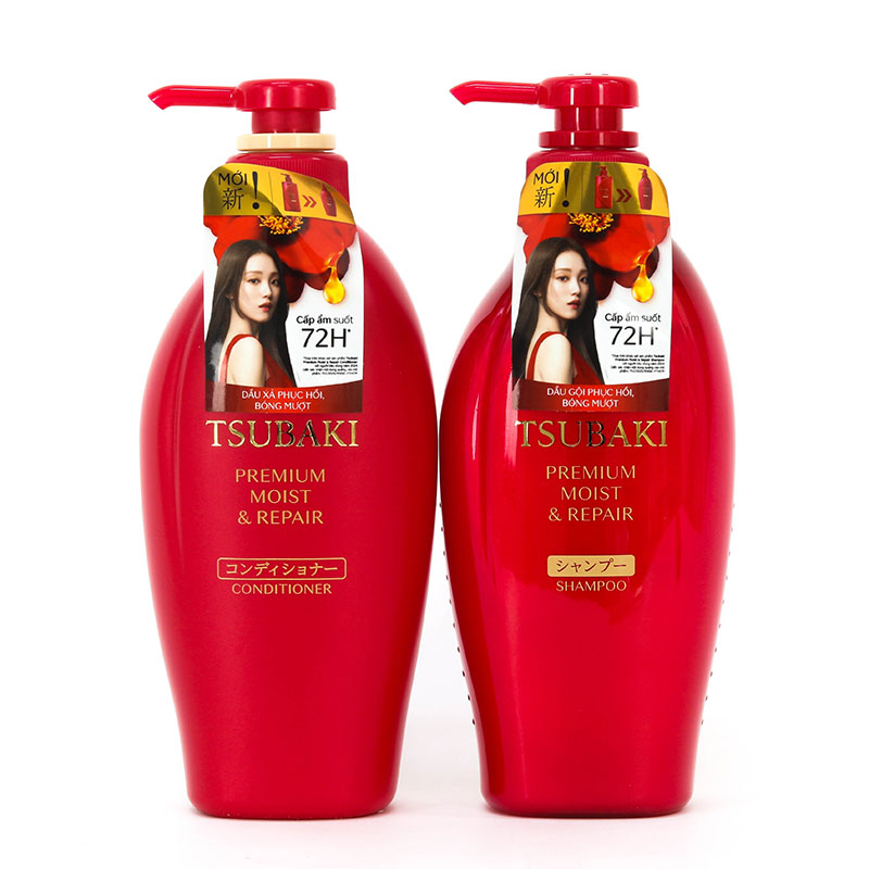 Dầu gội phục hồi & bóng mượt Nhật Bản Tsubaki premium moist & repair shampoo 450ml thương hiệu TSUBAKI