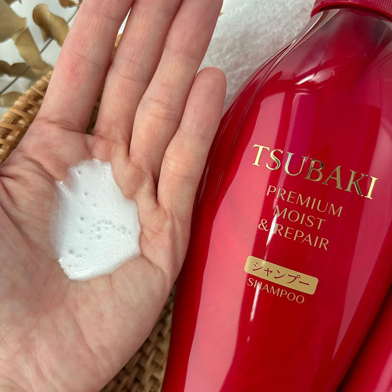 Dầu gội phục hồi & bóng mượt Nhật Bản Tsubaki premium moist & repair shampoo 450ml thương hiệu TSUBAKI