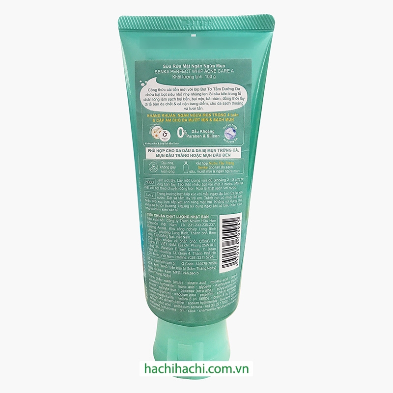 Sữa rửa mặt ngăn ngừa mụn Senka Perfect Whip 100g thương hiệu SENKA