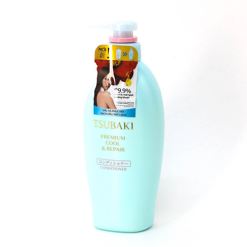 Dầu xả phục hồi, sạch dầu & mát lạnh Nhật Bản Tsubaki premium cool & repair conditioner 450ml thương hiệu TSUBAKI